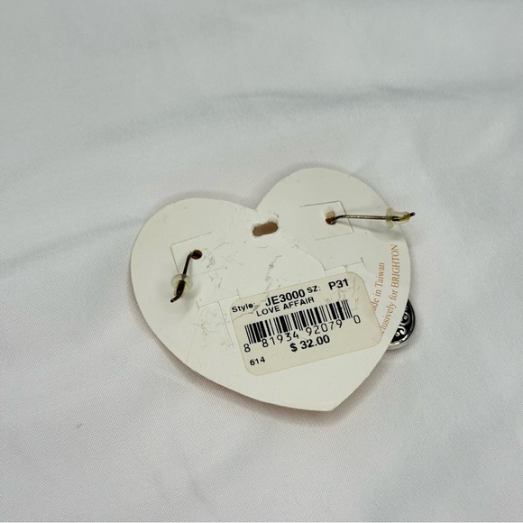 Retired Brighton “Love Affair” Silver Teardrop Earrings - Picture 2 of 2